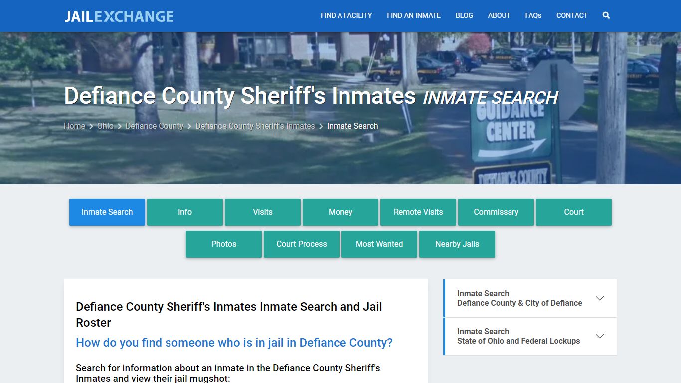 Defiance County Sheriff's Inmates Inmate Search - Jail Exchange